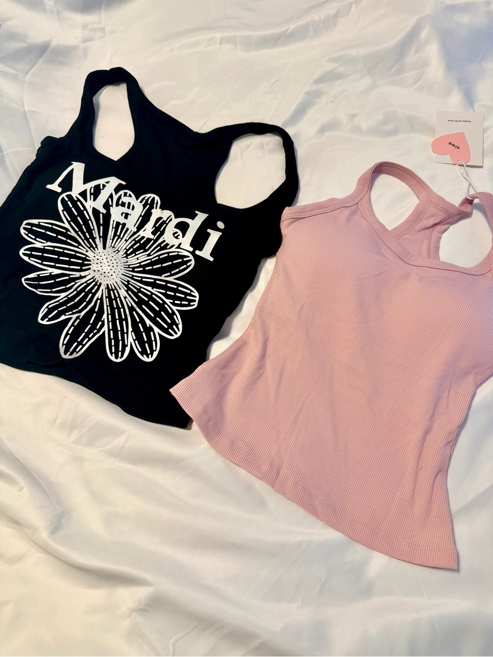 Black and Pink Padded Tank Tops- 2 Pack
